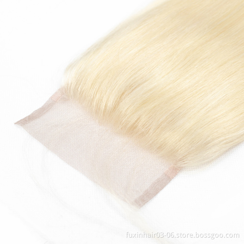 Straight Weave Blonde Hair Show 613 Color 100% Unprocessed Virgin Human Hair Hair Cuticle Lace Closure Modern Brazilian Brazil